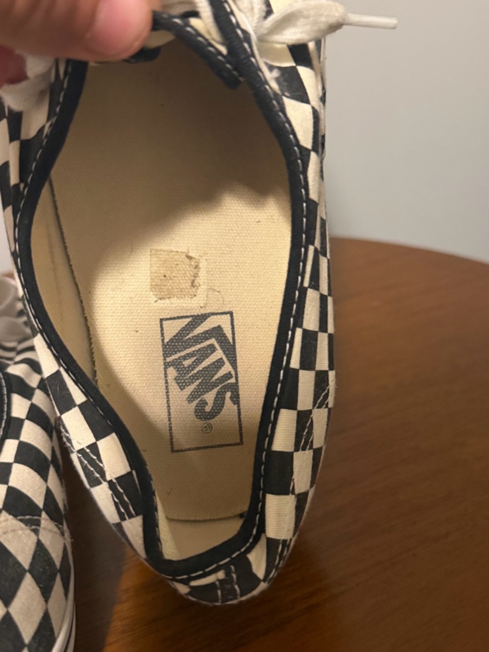 Vans Authentic Checkerboard Sneakers – Black/White - Picture 6 of 7